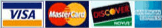 Visa, Mastercard, Discover, AmericanExpress